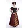 Women's Queen of Hearts Costume, Deluxe Long Dress with Heart Print for Halloween Cosplay, Themed Party YM8816