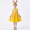 Halloween Cosplay Costume Anime Judy Rabbit Police Officer Yellow Sleeveless Dress Theme Party Role Playing Outfits for Girls YM8822