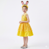Halloween Cosplay Costume Anime Judy Rabbit Police Officer Yellow Sleeveless Dress Theme Party Role Playing Outfits for Girls YM8822