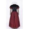 Women's Queen of Hearts Costume, Deluxe Long Dress with Heart Print for Halloween Cosplay, Themed Party YM8816