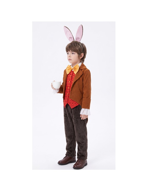 Brand New Halloween Look: Alice Through the Looking Glass White Rabbit Costume for Children - Premium Animal Character Performance Wear YM8812