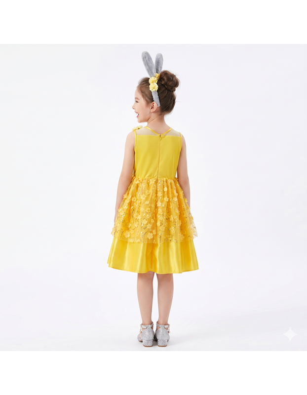 Halloween Cosplay Costume Anime Judy Rabbit Police Officer Yellow Sleeveless Dress Theme Party Role Playing Outfits for Girls YM8822