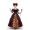 Women's Queen of Hearts Costume, Deluxe Long Dress with Heart Print for Halloween Cosplay, Themed Party YM8816