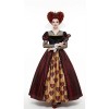 Women's Queen of Hearts Costume, Deluxe Long Dress with Heart Print for Halloween Cosplay, Themed Party YM8816