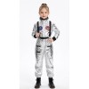 Boys Girls Astronaut Costume Silver Space Suit Halloween Role Play Costume for Kids Party Performance New Year Carnival Gift YM8819