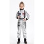 Boys Girls Astronaut Costume Silver Space Suit Halloween Role Play Costume for Kids Party Performance New Year Carnival Gift YM8819