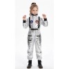 Boys Girls Astronaut Costume Silver Space Suit Halloween Role Play Costume for Kids Party Performance New Year Carnival Gift YM8819