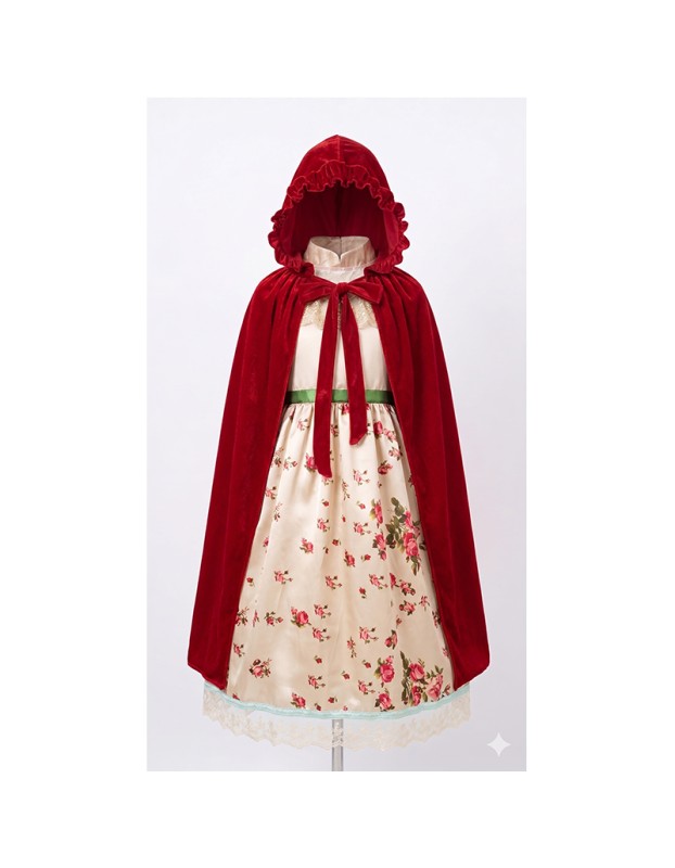 Adult Halloween Costume Red Riding Hood Grandma Princess Long Dress Stage Performance Cloak Robe Women's Traditional Ethnic Wear YM8817