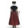 Women's Queen of Hearts Costume, Deluxe Long Dress with Heart Print for Halloween Cosplay, Themed Party YM8816
