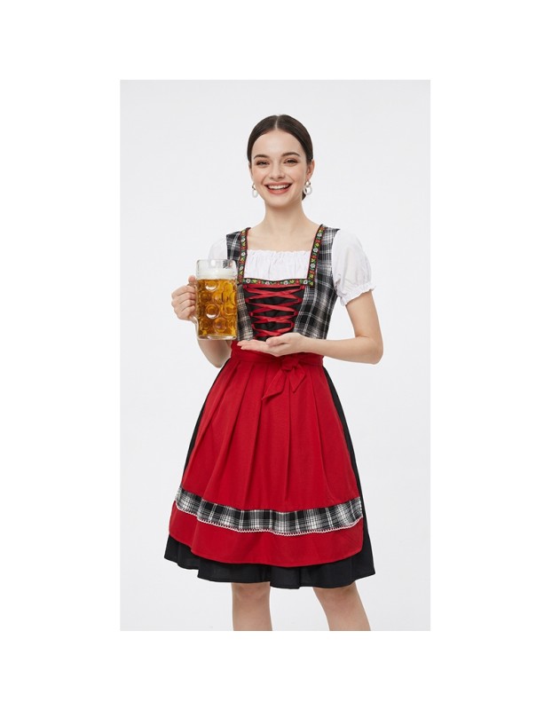 Dirndl Dress for Oktoberfest Bavarian Traditional Costume for Women Cosplay Festival Party Stage Performance Outfit YM8781