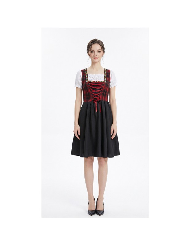 Dirndl Dress for Oktoberfest Bavarian Traditional Costume for Women Cosplay Festival Party Stage Performance Outfit YM8781