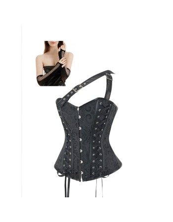 Women's Corset Steampunk Body Shapewear Vintage Gothic Clothes Bodice Bustier Overbust Burlesque Goth Waist Lace-up Corselet WK2504