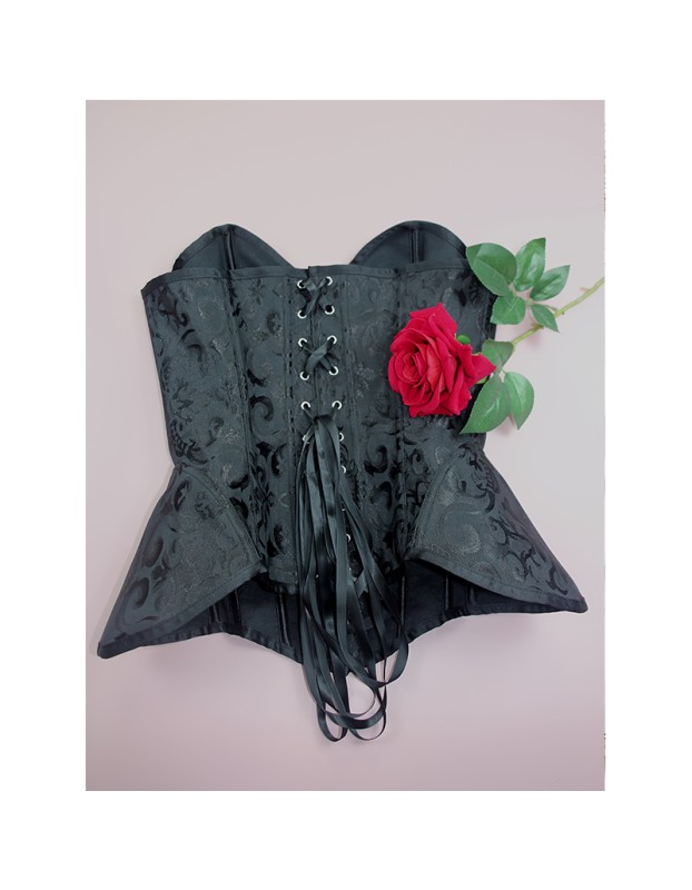 Women Overbust Vintage Corset Top Lace Up Bustier Gothic Jacquard Long Torso Corsets Shapewear Hourglass Body Shaper Waist Train WK2502