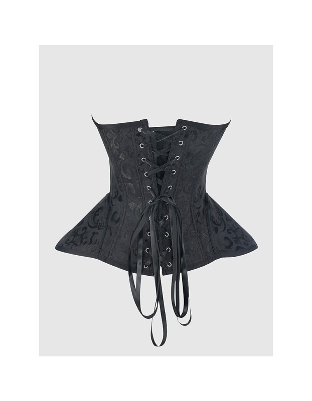 Women Overbust Vintage Corset Top Lace Up Bustier Gothic Jacquard Long Torso Corsets Shapewear Hourglass Body Shaper Waist Train WK2502