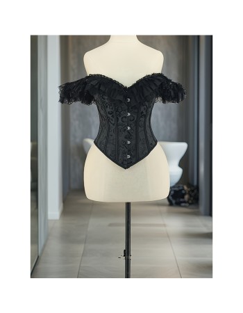 Gothic Women Corsets Bustiers Floral Lace Tops Sexy Lace Sleeves Corset Lingerie Burlesque Vintage Steampunk Bustier Costumes WK2506