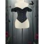 Gothic Women Corsets Bustiers Floral Lace Tops Sexy Lace Sleeves Corset Lingerie Burlesque Vintage Steampunk Bustier Costumes WK2506