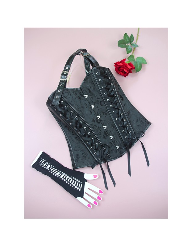 Women's Corset Steampunk Body Shapewear Vintage Gothic Clothes Bodice Bustier Overbust Burlesque Goth Waist Lace-up Corselet WK2504