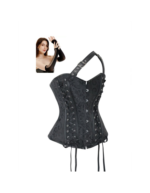 Women's Corset Steampunk Body Shapewear Vintage Gothic Clothes Bodice Bustier Overbust Burlesque Goth Waist Lace-up Corselet WK2504
