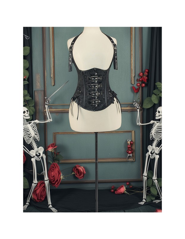 Steampunk Underbust Corset Vest Waist Cincher Bustier Top Sexy Women Plus Size Gothic Corselet Slimming Shapewear WK2514