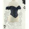 Gothic Women Corsets Bustiers Floral Lace Tops Sexy Lace Sleeves Corset Lingerie Burlesque Vintage Steampunk Bustier Costumes WK2506
