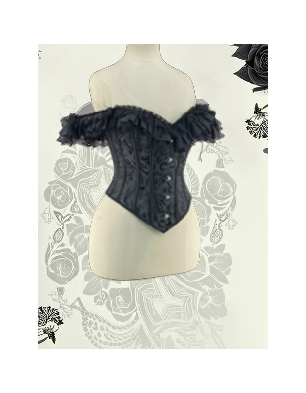 Gothic Women Corsets Bustiers Floral Lace Tops Sexy Lace Sleeves Corset Lingerie Burlesque Vintage Steampunk Bustier Costumes WK2506