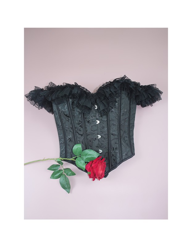 Gothic Women Corsets Bustiers Floral Lace Tops Sexy Lace Sleeves Corset Lingerie Burlesque Vintage Steampunk Bustier Costumes WK2506
