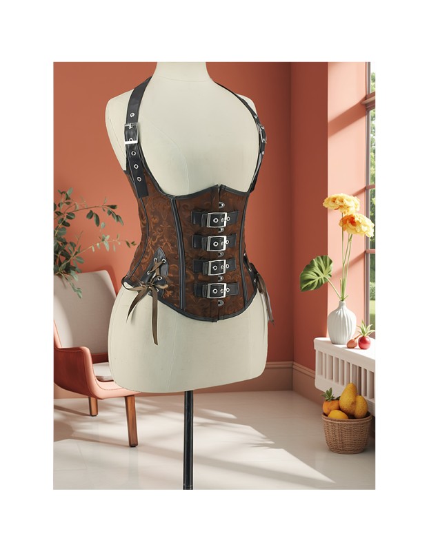 Steampunk Underbust Corset Vest Waist Cincher Bustier Top Sexy Women Plus Size Gothic Corselet Slimming Shapewear WK2514