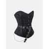 Steampunk Corsets for Women V-neck Gothic Corset Jacquard Corset Vest Cosplay Costume Pirate Corset Brown Black WK2520