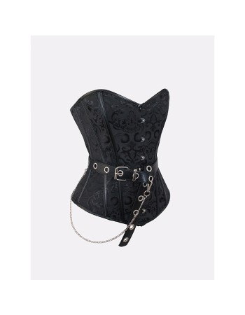 Steampunk Corsets for Women V-neck Gothic Corset Jacquard Corset Vest Cosplay Costume Pirate Corset Brown Black WK2520