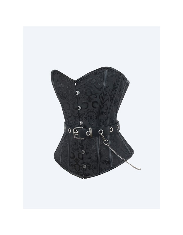Steampunk Corsets for Women V-neck Gothic Corset Jacquard Corset Vest Cosplay Costume Pirate Corset Brown Black WK2520