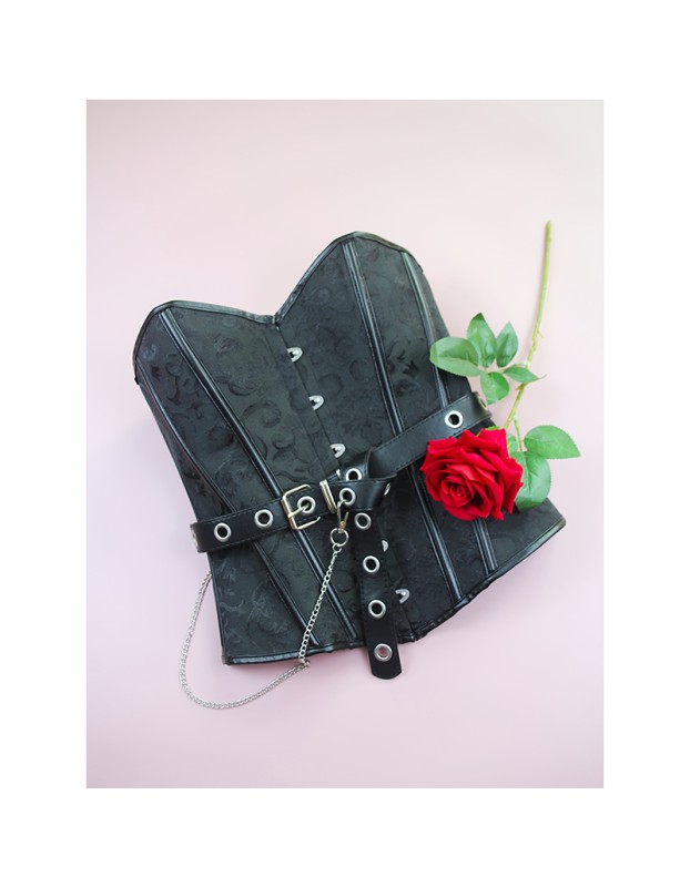 Steampunk Corsets for Women V-neck Gothic Corset Jacquard Corset Vest Cosplay Costume Pirate Corset Brown Black WK2520