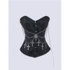 Classic Punk Shapewear with Court Button Side Chain Embroidery Vest Retro Corset Underwear for Women WK2516