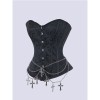 Classic Punk Shapewear with Court Button Side Chain Embroidery Vest Retro Corset Underwear for Women WK2516