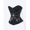 Classic Punk Shapewear with Court Button Side Chain Embroidery Vest Retro Corset Underwear for Women WK2516