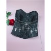 Classic Punk Shapewear with Court Button Side Chain Embroidery Vest Retro Corset Underwear for Women WK2516