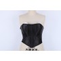 Women Tight Corset Bustier Black Side Zipper Overbust Crop Tops Summer Lace Up Backless Camisole Underwear Female Bustier Top XF992