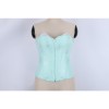 Black Green Jacquard Sexy Corset Top Overbust Lace Up Boned Bustier Front Zip Korset Gothic Women Slim Corselet CQG6636