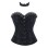 Sexy Women Black Corset Bustier Vintage Gothic Elegant Lady Party Corsets Lace-up Mesh Ruffles Strapless Top Waist Trainer WKD6821