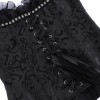 Sexy Women Black Corset Bustier Vintage Gothic Elegant Lady Party Corsets Lace-up Mesh Ruffles Strapless Top Waist Trainer WKD6821