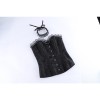 Sexy Women Black Corset Bustier Vintage Gothic Elegant Lady Party Corsets Lace-up Mesh Ruffles Strapless Top Waist Trainer WKD6821