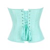 Black Green Jacquard Sexy Corset Top Overbust Lace Up Boned Bustier Front Zip Korset Gothic Women Slim Corselet CQG6636