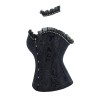 Sexy Women Black Corset Bustier Vintage Gothic Elegant Lady Party Corsets Lace-up Mesh Ruffles Strapless Top Waist Trainer WKD6821