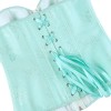 Black Green Jacquard Sexy Corset Top Overbust Lace Up Boned Bustier Front Zip Korset Gothic Women Slim Corselet CQG6636